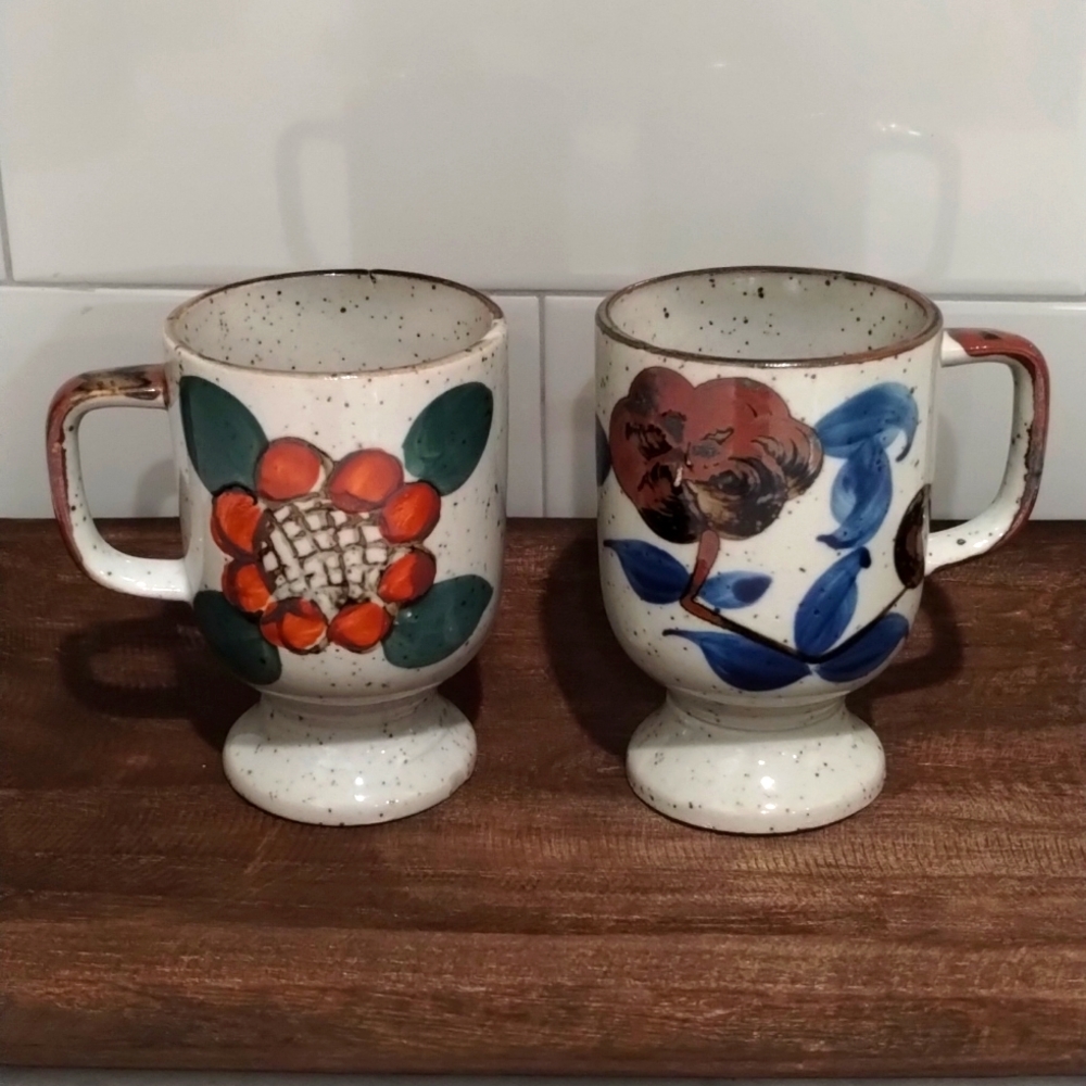 Vintage Otagiri Speckled Stoneware Mugs 2